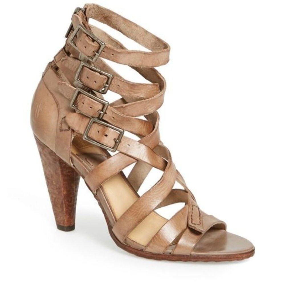 Frye Mika Strappy Leather Heels Size 8
